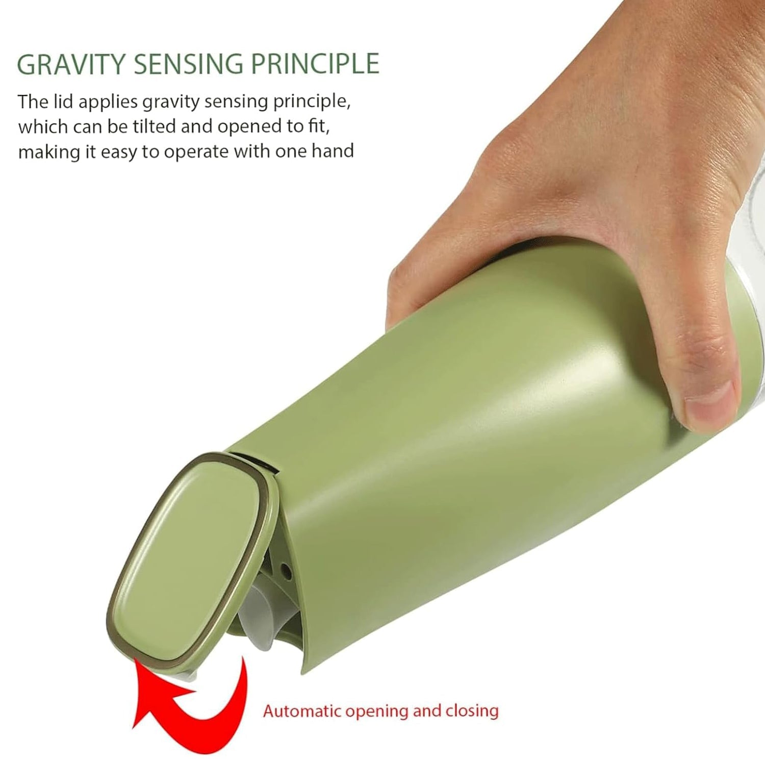 Light green sauce dispenser bottle with side flip lid for one-hand dispensing