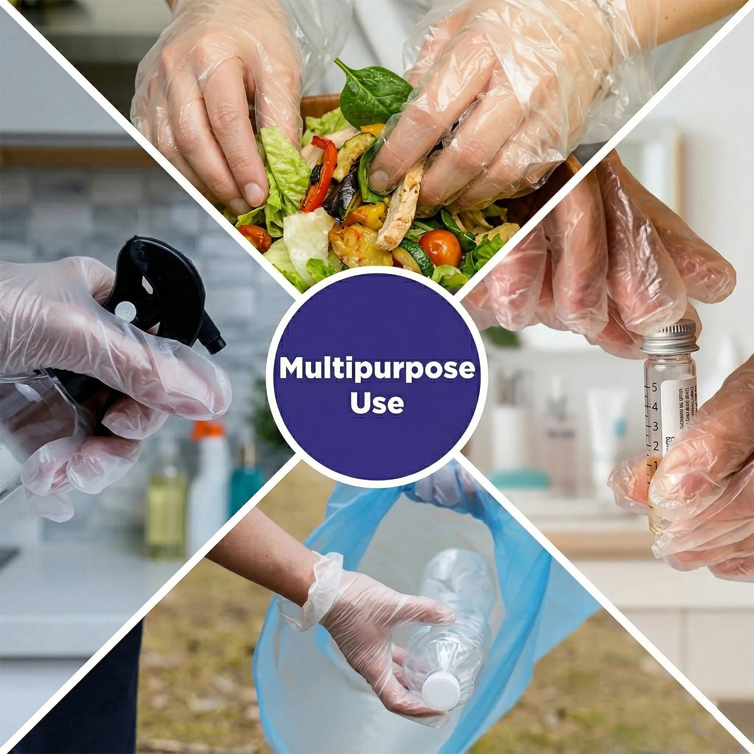 Transparent disposable gloves suitable for commercial kitchen use