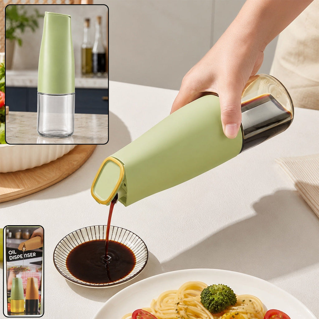 Light green and clear squeeze sauce dispenser bottle with flip-top cap and nozzle