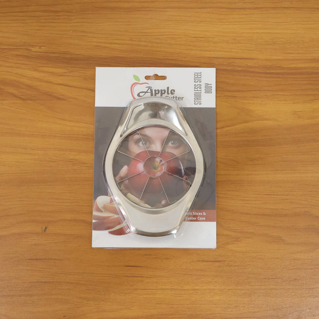 Stainless steel apple cutter and slicer with corer, in retail blister pack