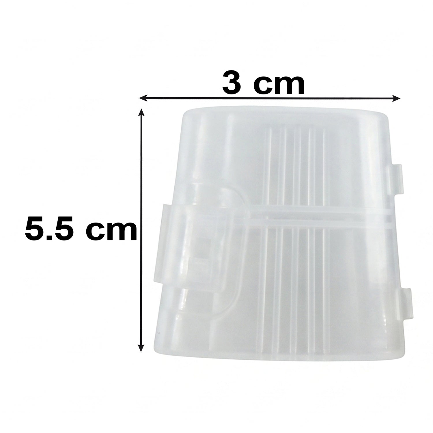 Clear brush cover for mini cleaning brush, about 3 cm wide and 5.5 cm tall