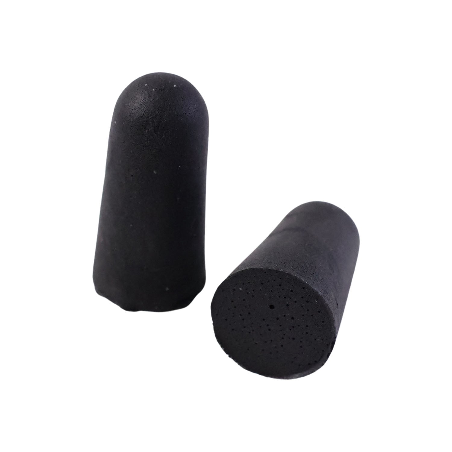 Black soft foam earplugs, contoured tips, reusable sleep pair