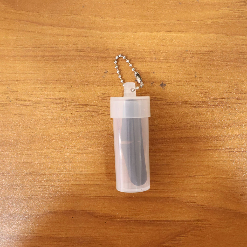 Clear reusable earplug case with attached chain