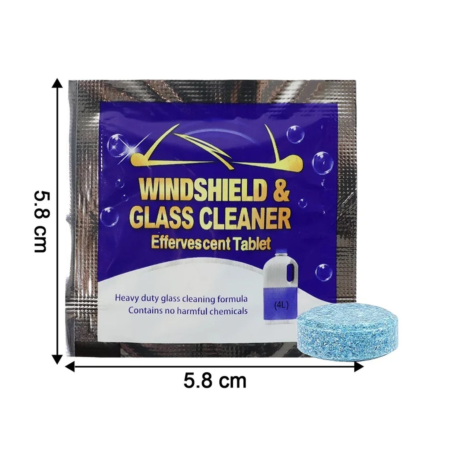 Car washer fluid tablet for clean, streak-free windshields